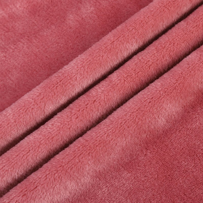 Factory Direct Sale 100 Polyester Plain Color Double Sided Flannel 288F Knitted Flannel For Homewear Pajamas Blanket