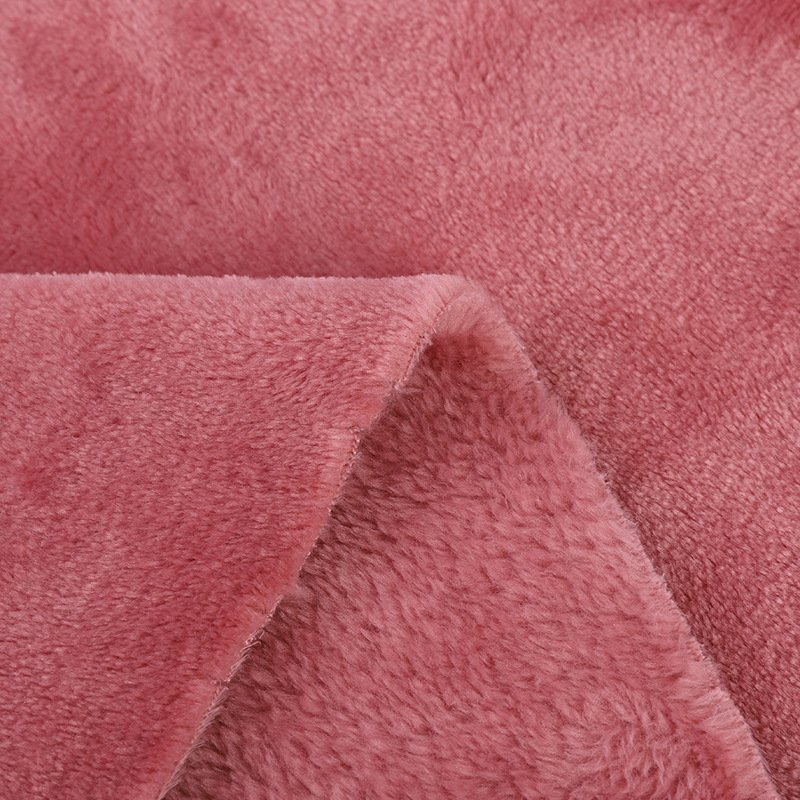 Factory Direct Sale 100 Polyester Plain Color Double Sided Flannel 288F Knitted Flannel For Homewear Pajamas Blanket
