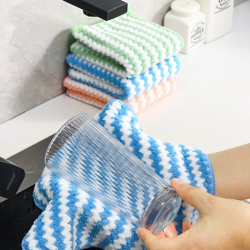 Wholesales Kitchen Cationic Fabric Towels Easy Clean Reusable Super Absorbent Microfiber Cleaning Cloths