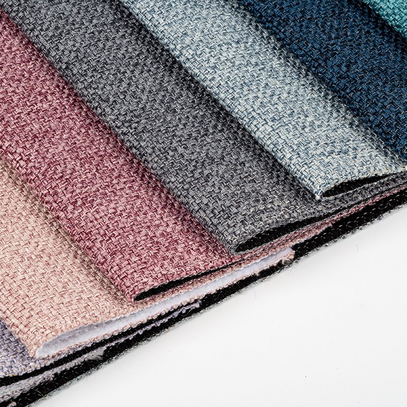 2024 Top Selling Product Nice Structured Delicate Two Tone Linen Look Polyester Fabric for Upholstery
