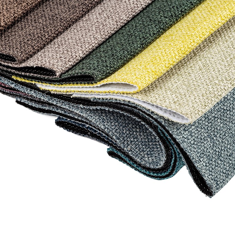 2024 Top Selling Product Nice Structured Delicate Two Tone Linen Look Polyester Fabric for Upholstery