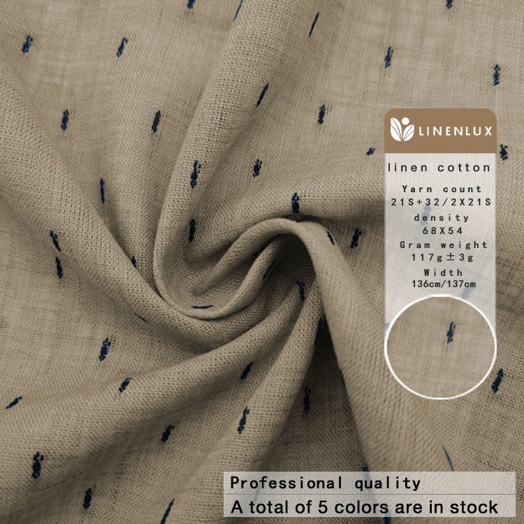 Manufacturers unique design soft dresses frock raw material polyester linen cotton blend fabric woven fabrics for clothing
