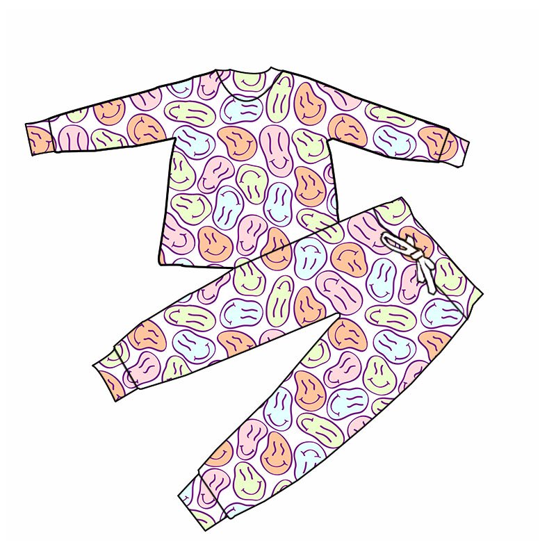 2024 Wholesale custom Children's two-piece pajamas autumn and winter bamboo pajamas Unisex Children Girls Boys