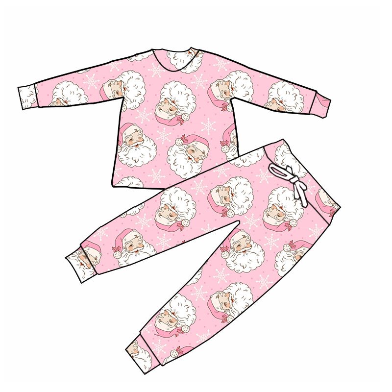 2024 Wholesale custom Children's two-piece pajamas autumn and winter bamboo pajamas Unisex Children Girls Boys