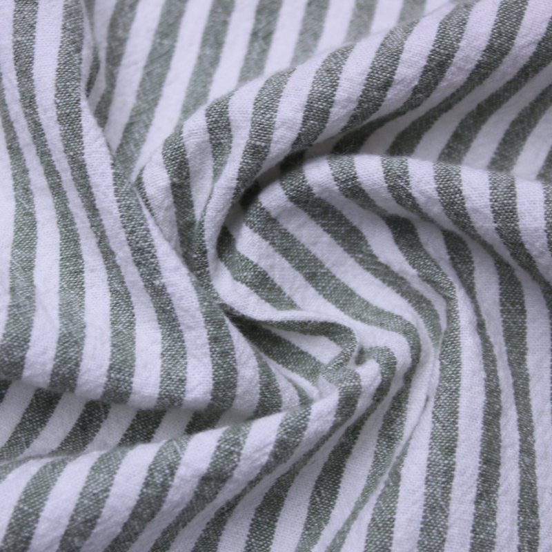 China manufactures cotton linen bedding garment fabric YARN DYED CREPE STRIPE
