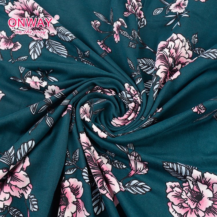 Hot selling fabulous smooth wholesale knitted brushed floral plain dty print fabric