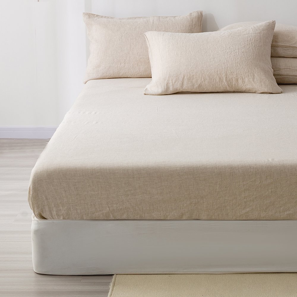 Wholesale organic french linen sheets bedding set Custom cotton linen fabric Luxury 100% flax linen bedding bed sheets set