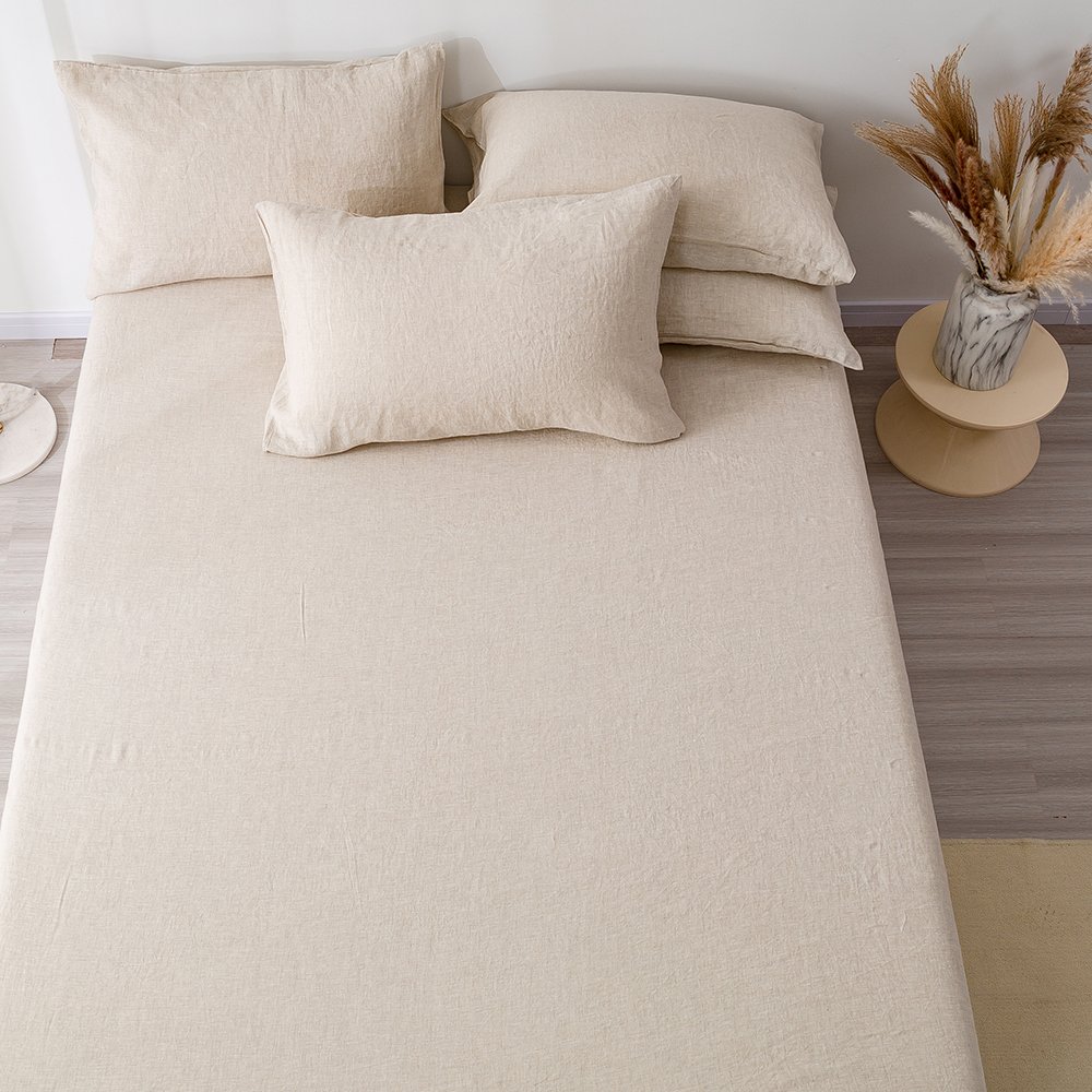 Wholesale organic french linen sheets bedding set Custom cotton linen fabric Luxury 100% flax linen bedding bed sheets set