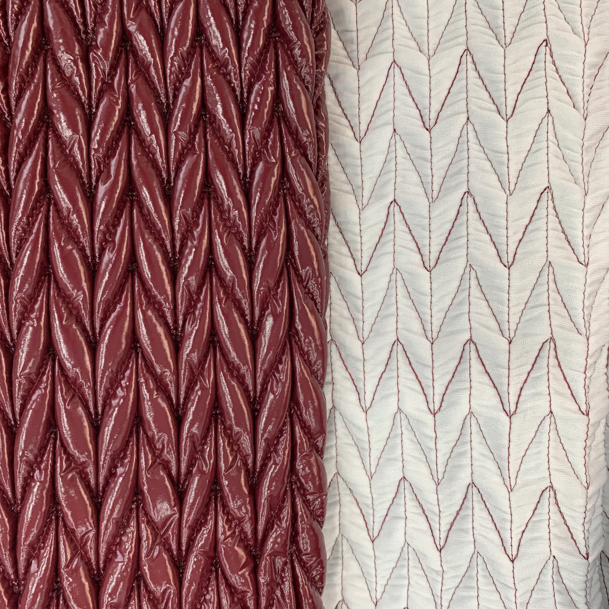 Hot sale new 100% polyester air quilt cable fabric for fashion snow slub miu