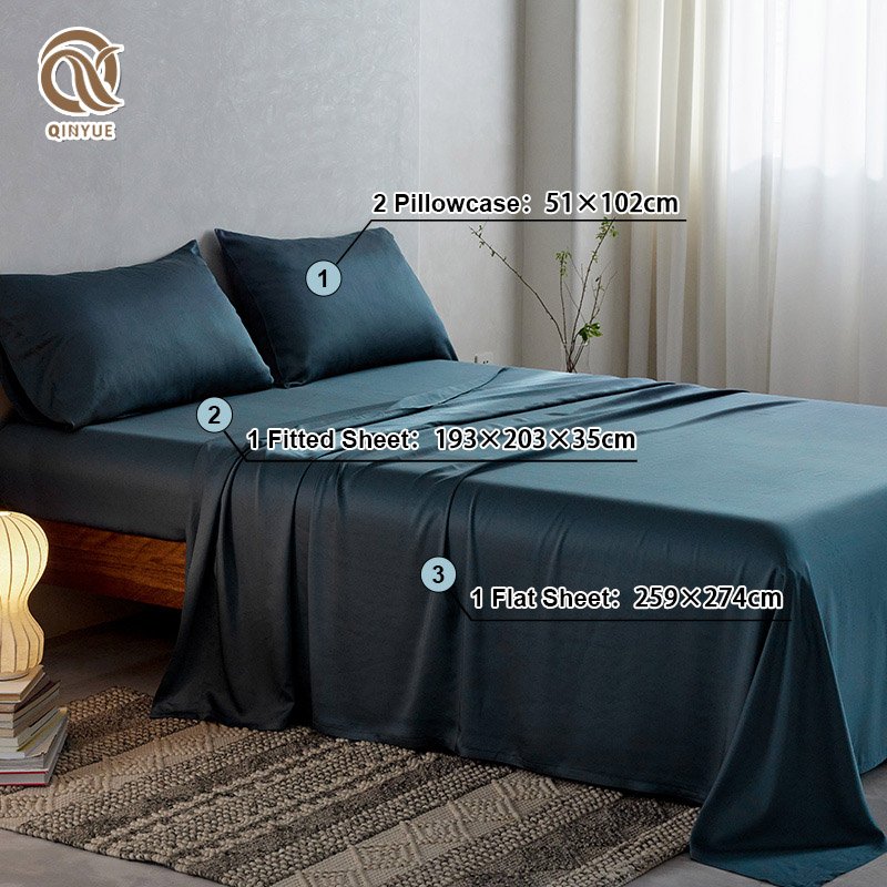OEM Super Soft King Size 4 Pie 100% Cooling Breathable Machine Washable Envelope Pillowcases Bamboo Sheets Set