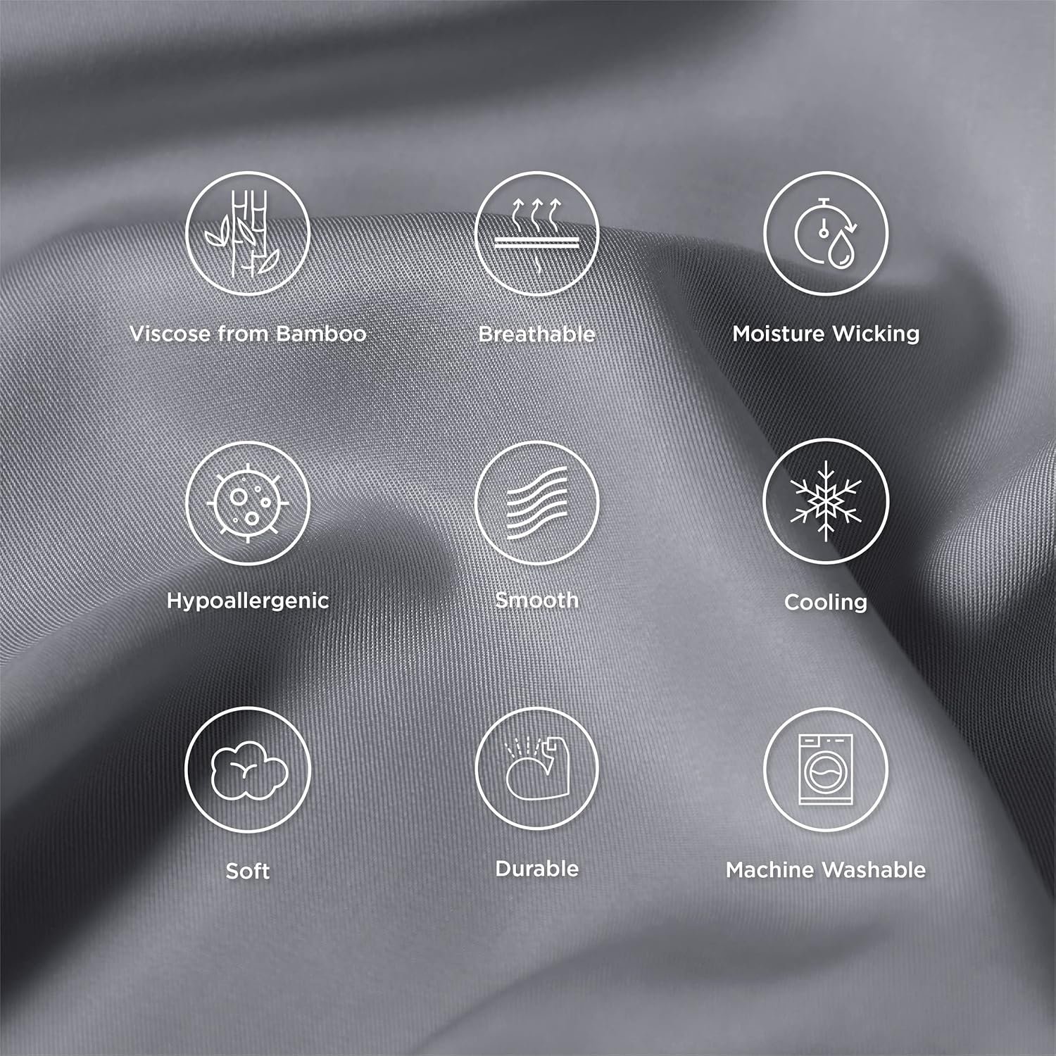 Cooling bamboo pillowcase set open at one short side with 15cm overlapping inside 20*30 inch