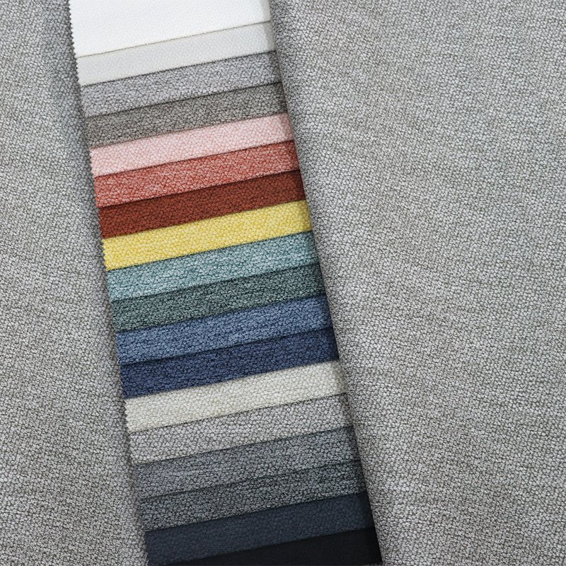 2484 Home Textile Custom Waterproof Oilproof Living Room Easy Clean 310gsm Cushion 100% Polyester Flax Linen Fabric for Sofa