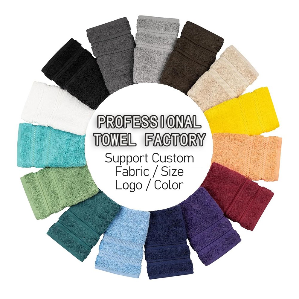 Factory Wholesale Customizable Organic Bamboo Cotton Towels Personalized Logo Bath Towel Sets