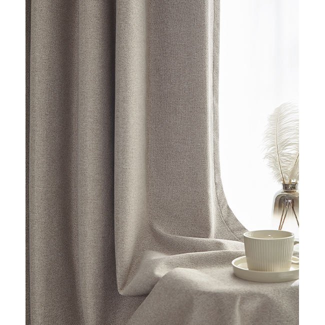 110\" Inch Linen Polyester Fabric Designer Curtains Woven Pattern Hotel Event Drapes Plain Design for Weddings and Lining Use