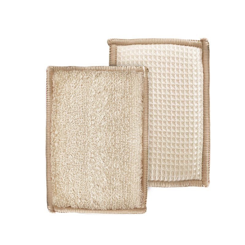 Bamboo fiber magic sponge scouring pad kitchen dish washing clean without oil dishcloth