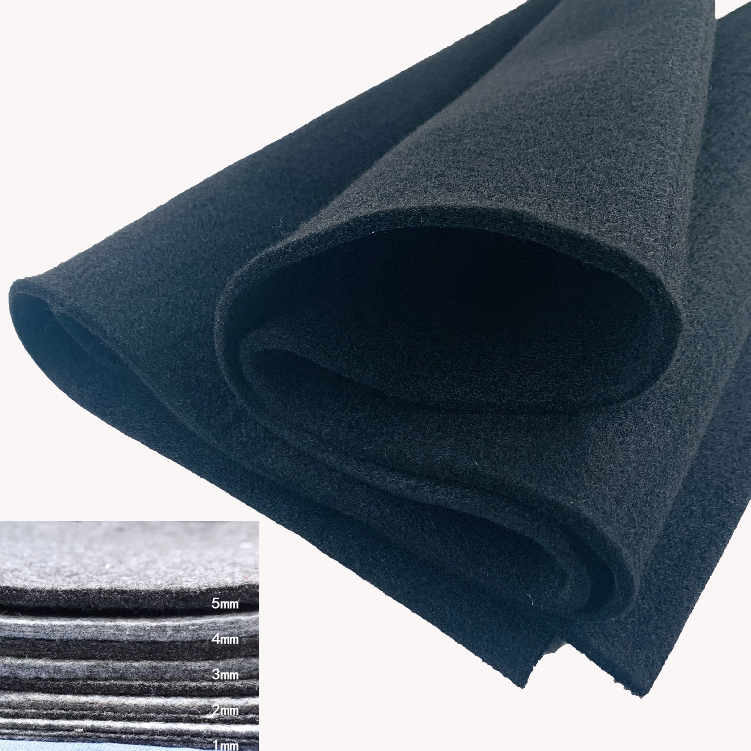 4mm 5mm polyester Black White Grey polyester Felt Roll Needled Non-woven fabric