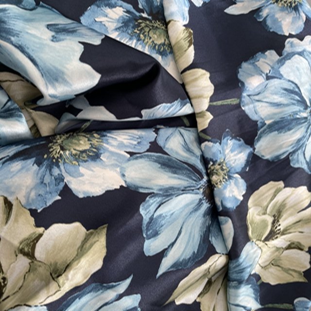 100% polyester Fashion Printed flowers fabric for dresses & Blouses