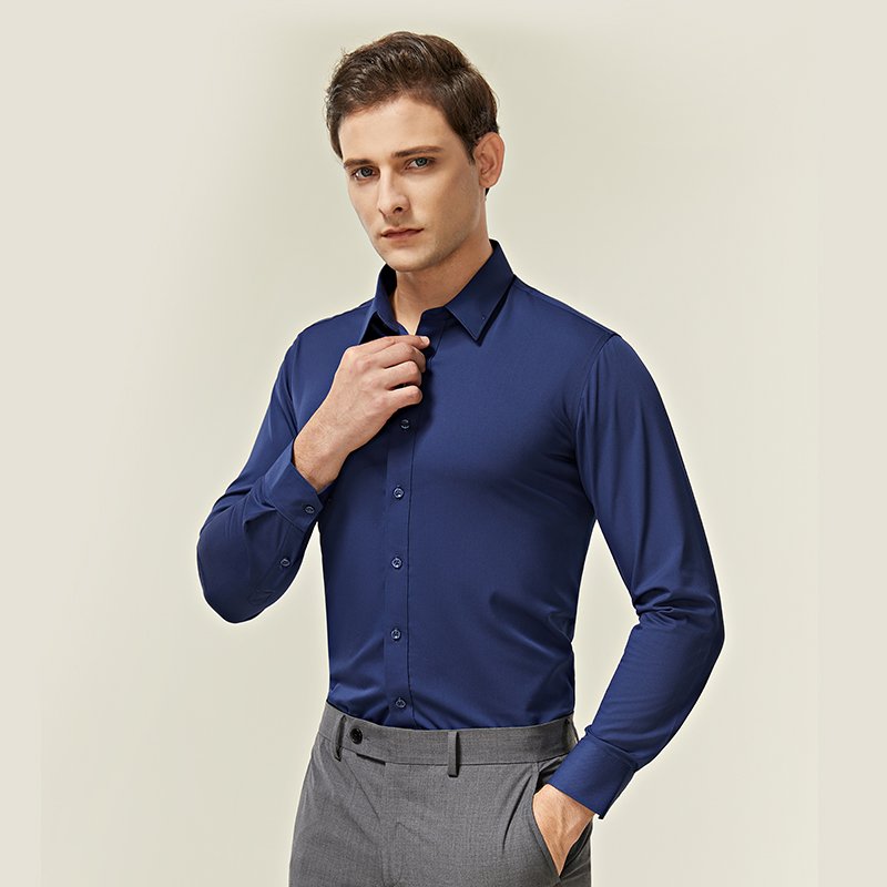 Multi-color Bamboo Fiber Breathable Fabric Professional Formal Men's Long Sleeve Shirt