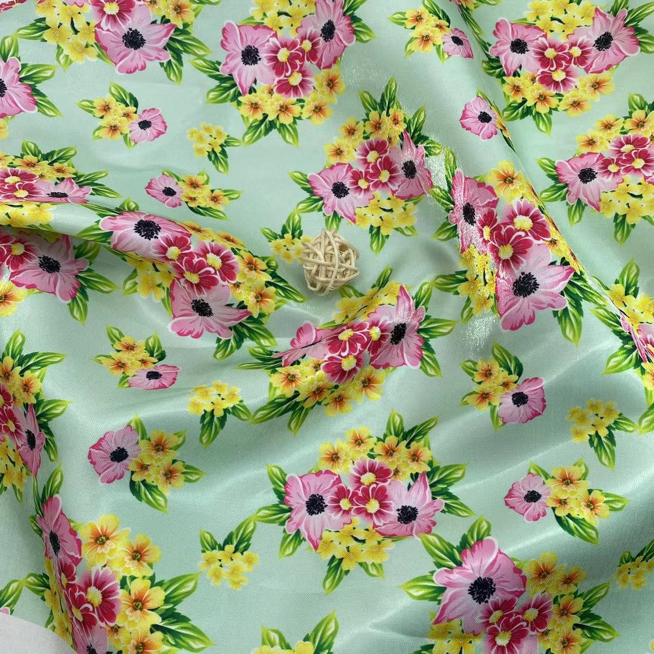 HIGH QUALITY STOCK CUSTOMIZE POLYESTER DIGITAL PRINTING CRYSTAL ORGANZA FABRIC FOR WOMEN DRESS