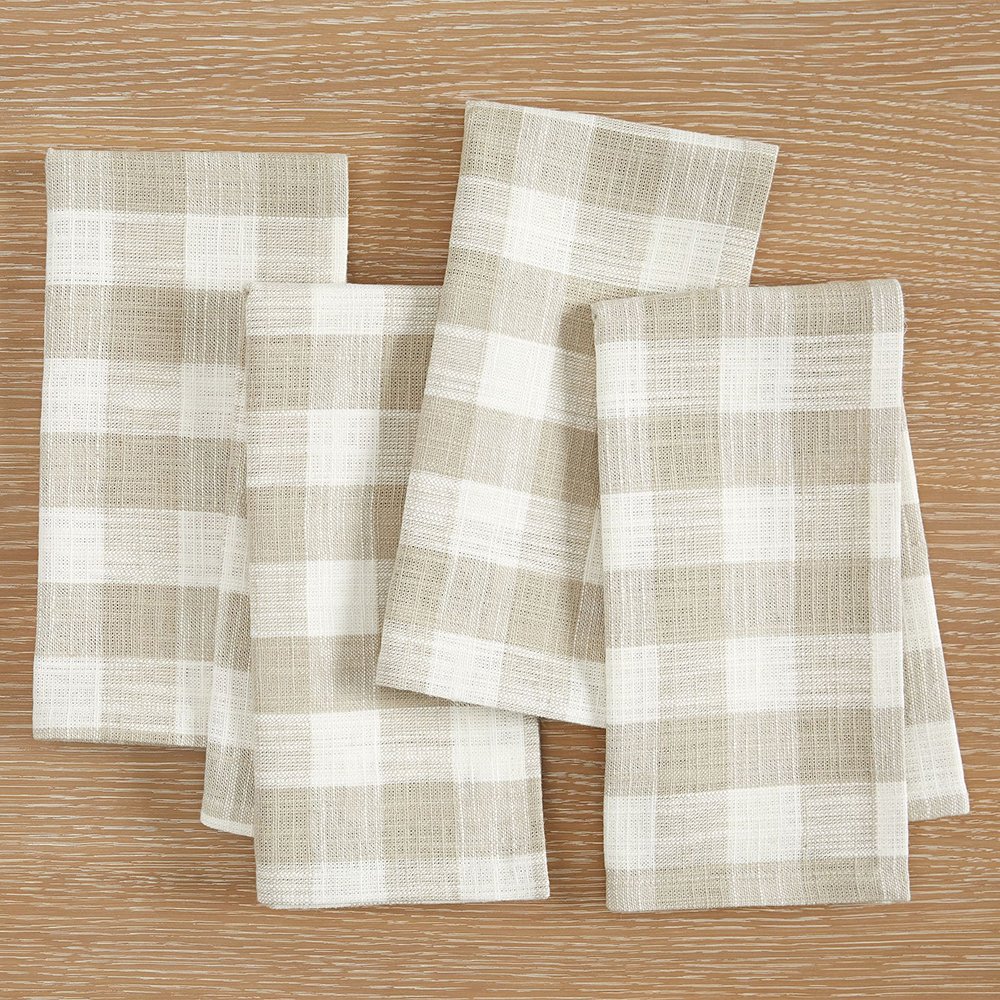 Wedding Pure Linen Napkins French Classic Customized Embroidered LOGO Checkered Stripe Europe Handmade Bags Customizable 1 Pc