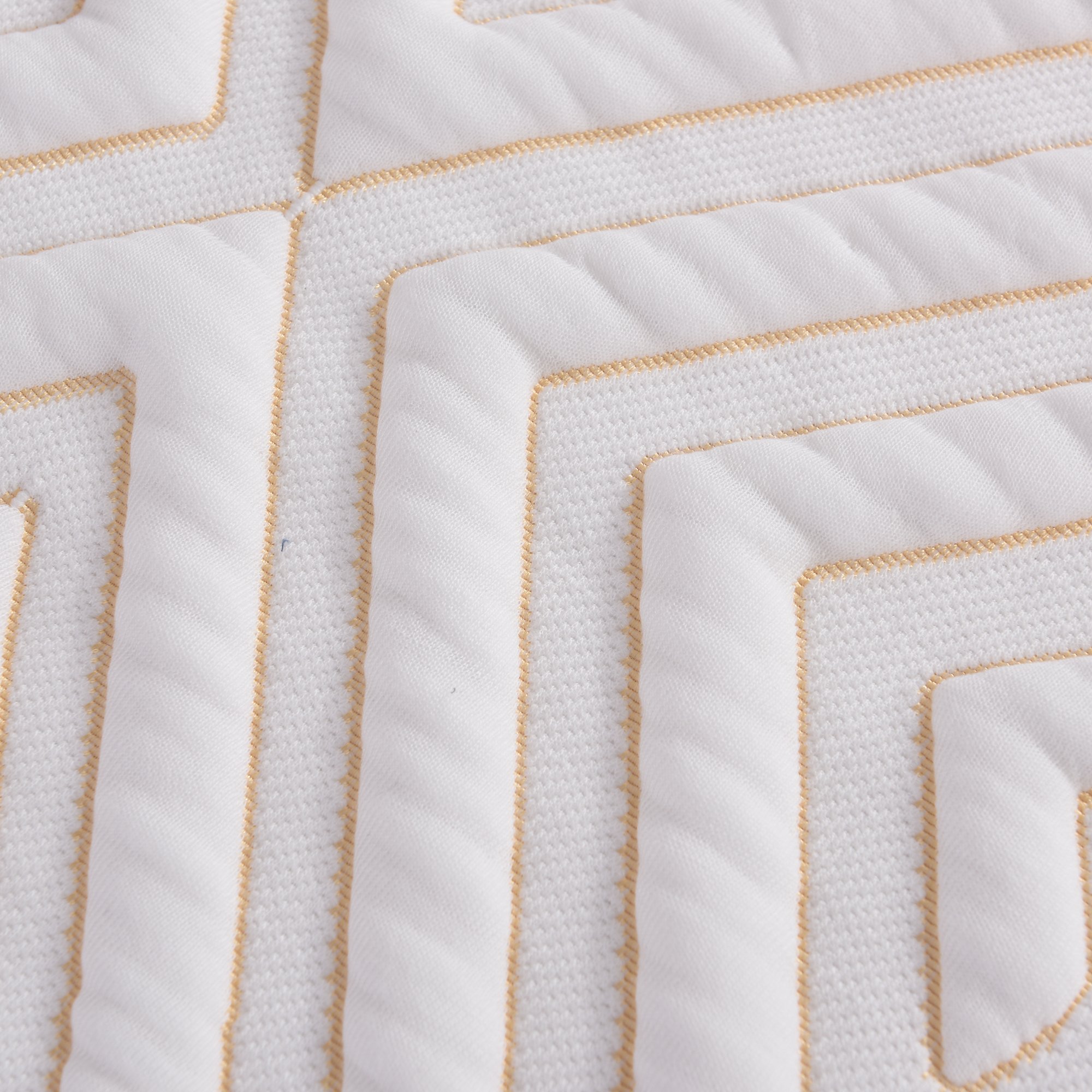 Mattress Fabric Manufacture Luxury Taste Elastic Spandex Wave Pattern White Yellow Heavy Weight Mattress Knit Fabric