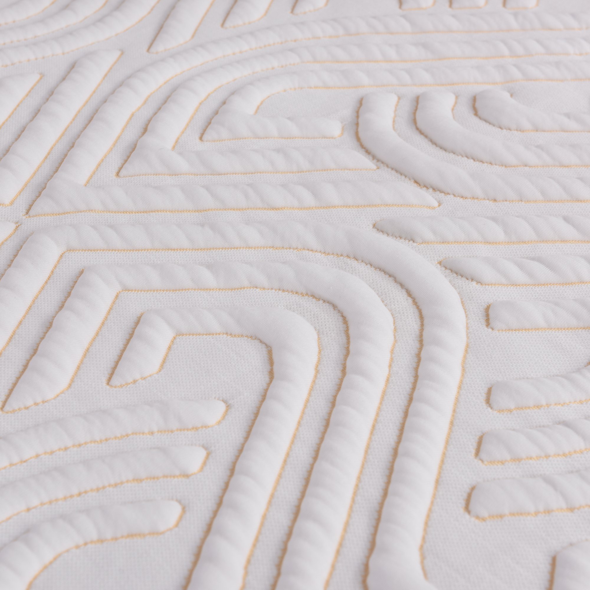Mattress Fabric Manufacture Luxury Taste Elastic Spandex Wave Pattern White Yellow Heavy Weight Mattress Knit Fabric