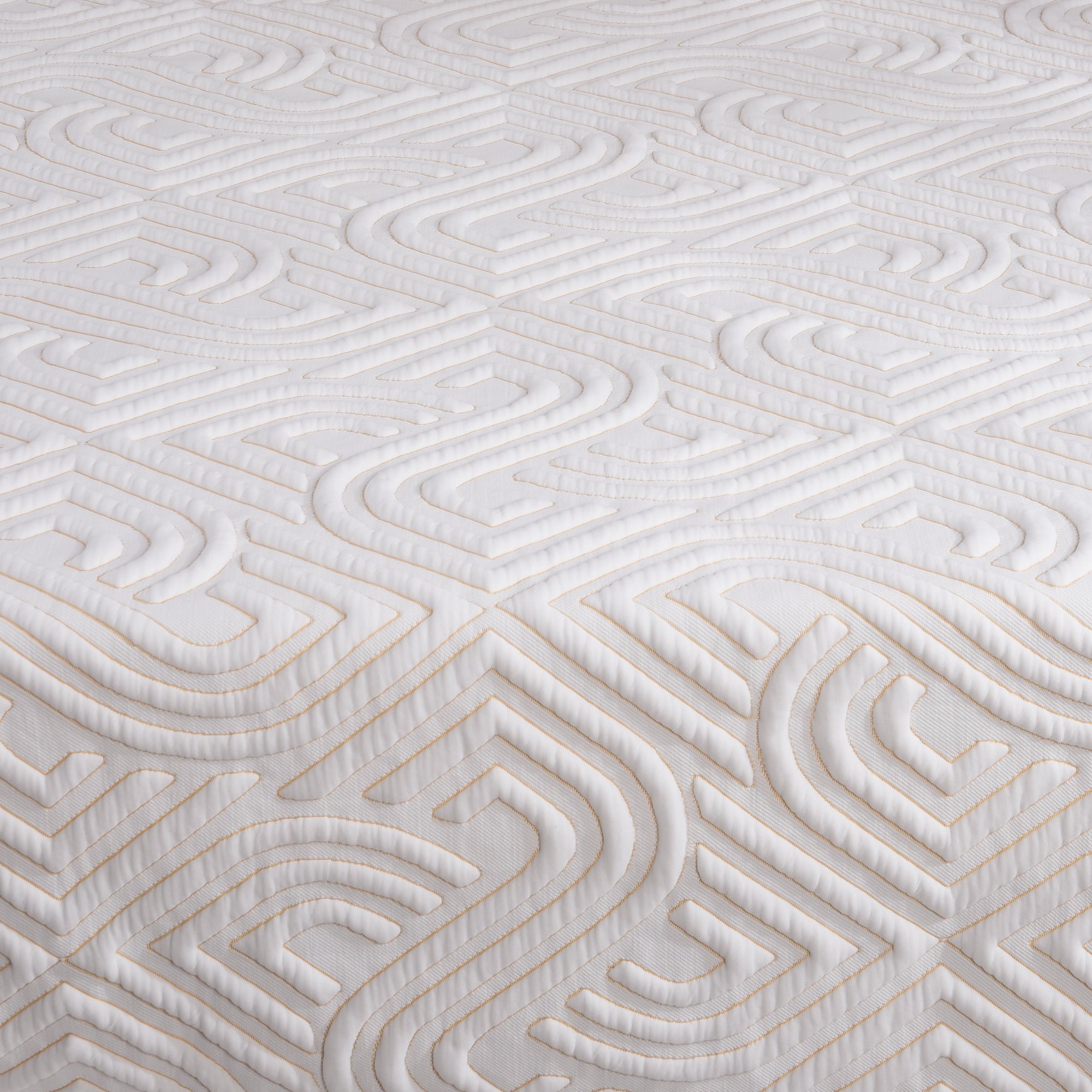 Mattress Fabric Manufacture Luxury Taste Elastic Spandex Wave Pattern White Yellow Heavy Weight Mattress Knit Fabric