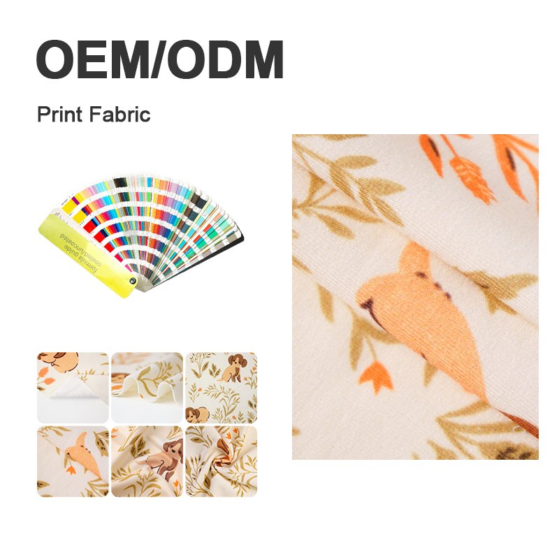 Tailor made custom print organic bamboo stretch fabric 98%bamboo 2%spandex 240gsm fabric for baby cloth