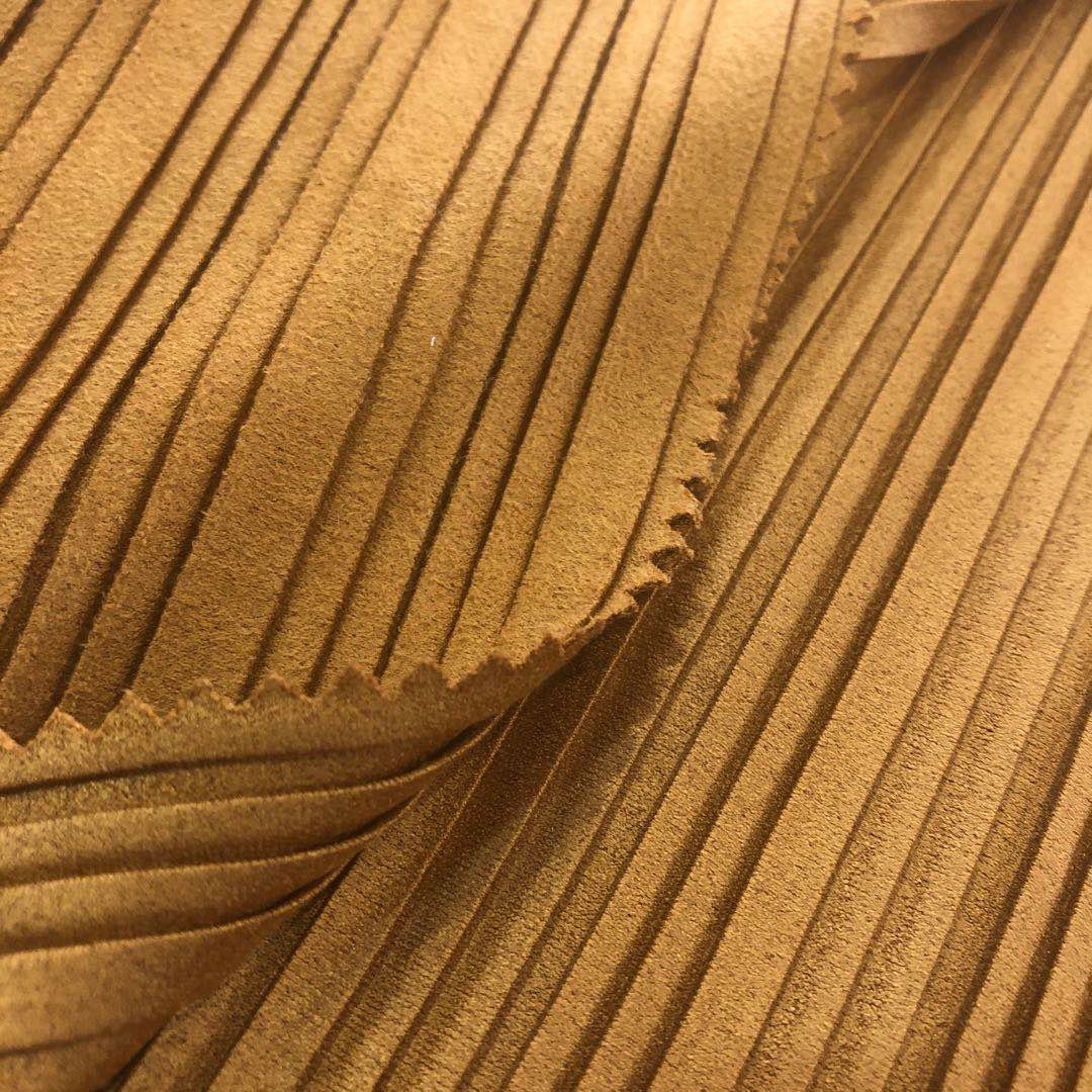100% Polyester Pleat Suede Fabric Crinkle Suede Fabric with Different Design for the Garment Fabric