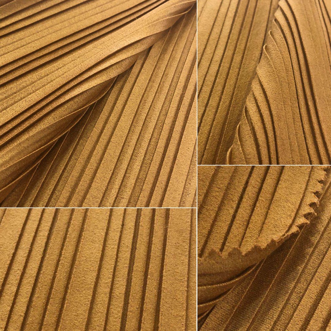 100% Polyester Pleat Suede Fabric Crinkle Suede Fabric with Different Design for the Garment Fabric