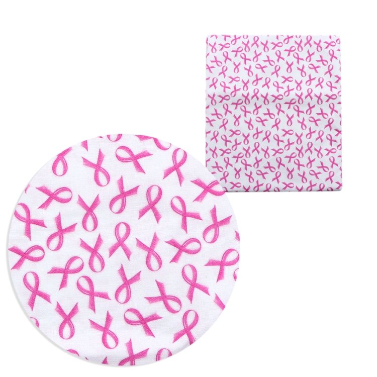 Breast Cancer Printed 100% Pure Cotton Fabric 50x145cm for Tissue Sewing Quilting Fabric Needlework Material DIY Handmade 34862