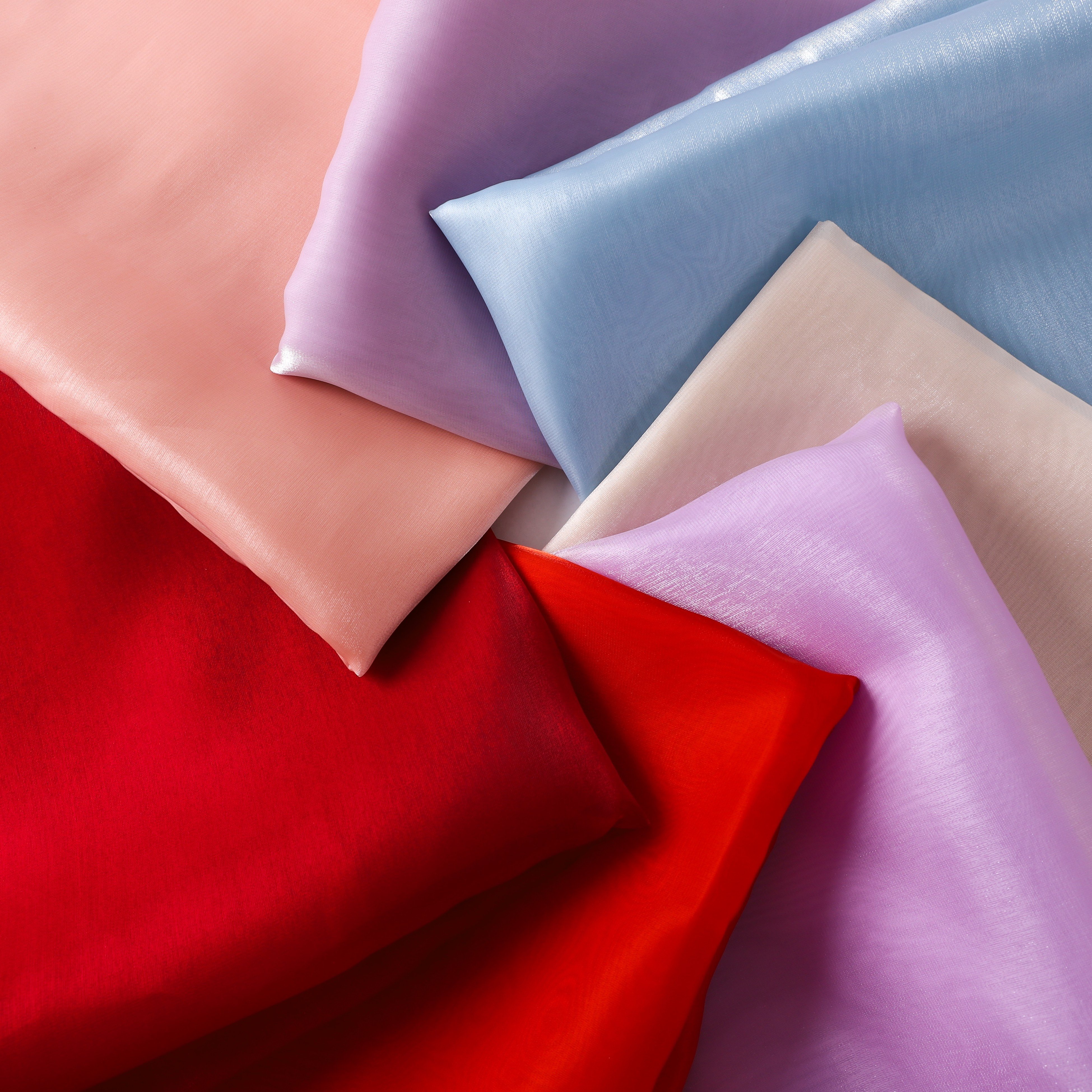 2024 Liquid Organza Kids Gown Designs Fabric 100% Polyester Cationic Iridescent Soft Satin Tulle Organza Fabric For Woman Dress