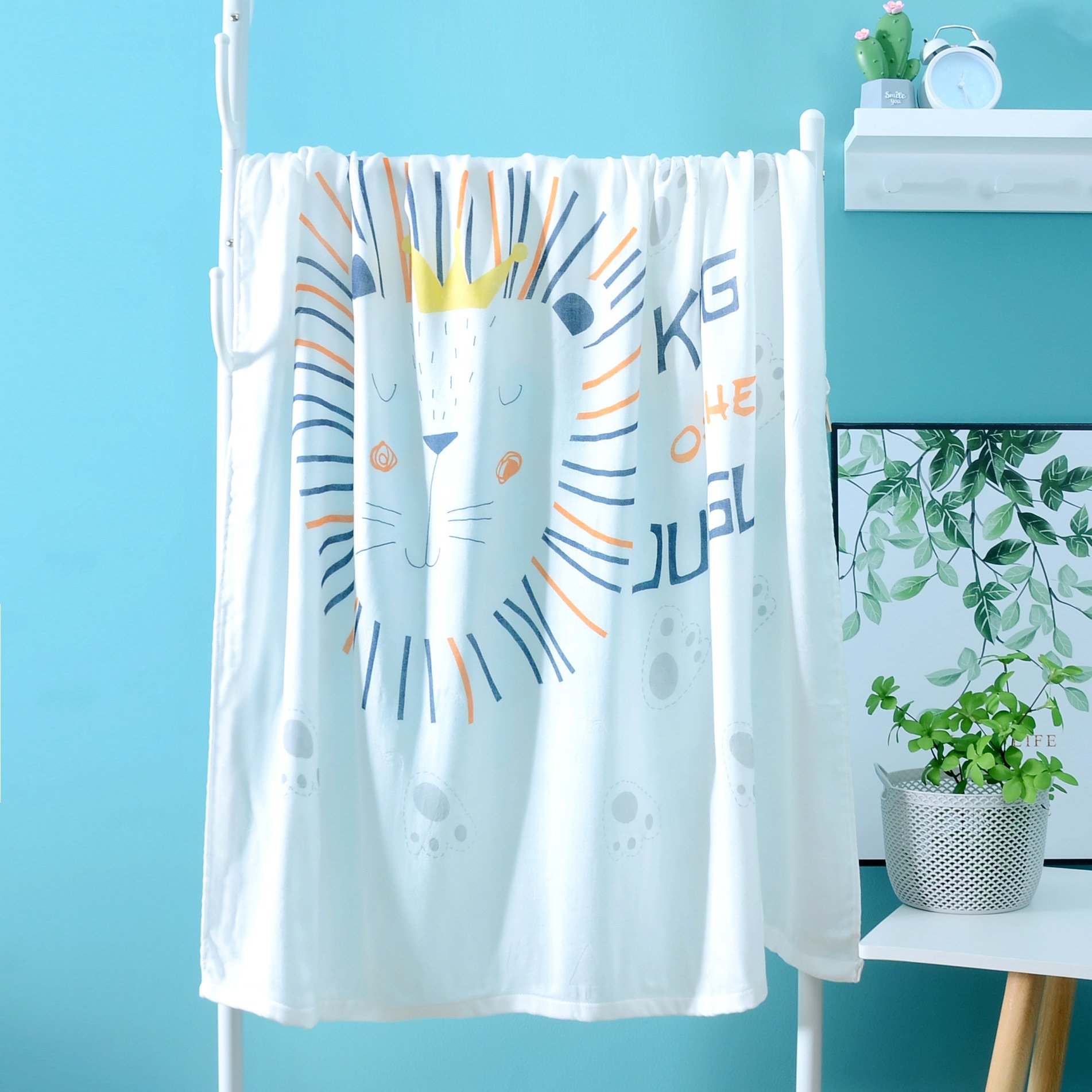 Newborn Solid Bamboo Organic Double Layer Baby Blanket Multi-use Baby Muslin Swaddle