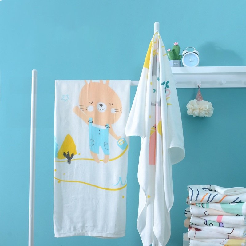 Newborn Solid Bamboo Organic Double Layer Baby Blanket Multi-use Baby Muslin Swaddle