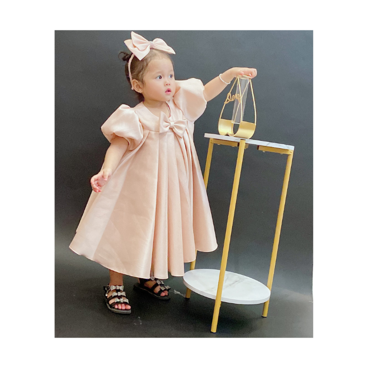Beautiful Color Daily Girls Dresses for Children Pack in Manufacturer's Baby Girl Plastic Bag Good Price from Vietnam