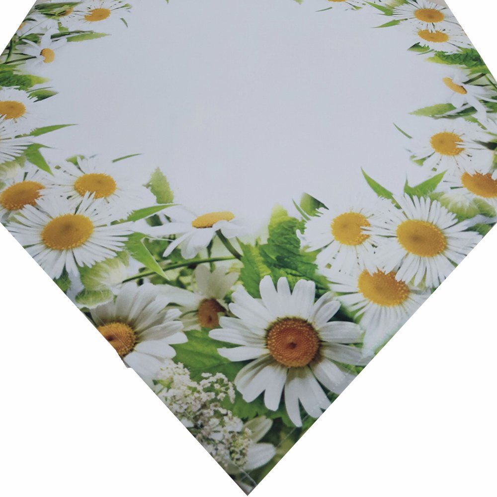Indoor Outdoor Spillproof Fabric Floral Tablecloth for Spring Summer Party Picnic Table Cloths