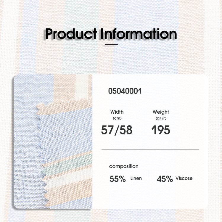Ready goods yarn dyed fashion woven soft 45 viscose 55 linen fabric roll for lady shirts