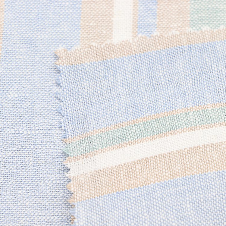 Ready goods yarn dyed fashion woven soft 45 viscose 55 linen fabric roll for lady shirts