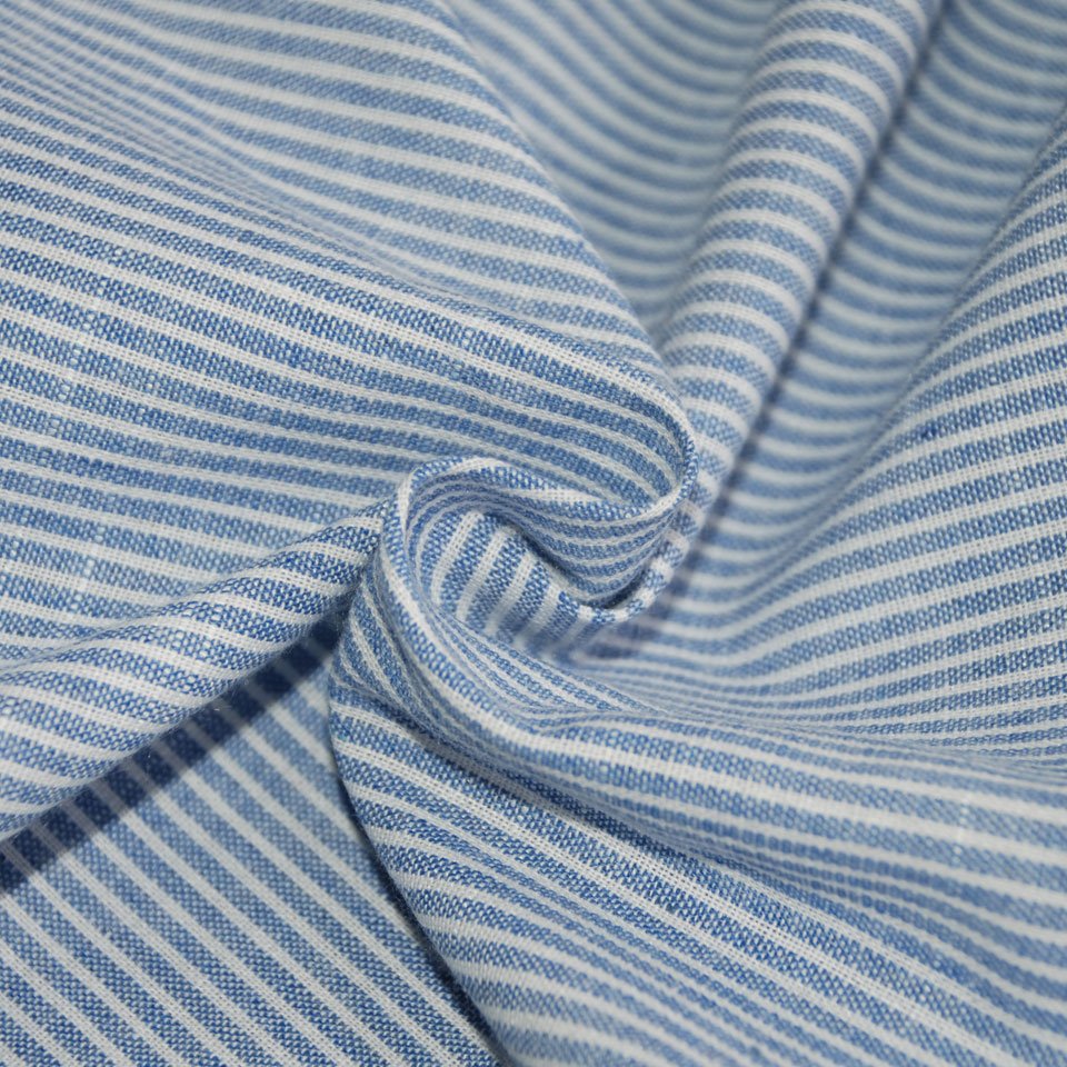 Factory customized low price linen look stripe poly cotton tc slub yarn dyed fabric