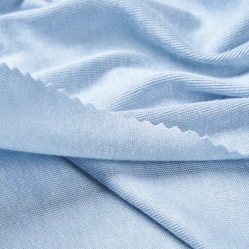 Boran Textile 150G Spring/Summer Mulberry Silk T-Shirt Fabric, 40S Acrylic Viscose Spandex Blend 1*1 Rib Mulberry Silk Fabric