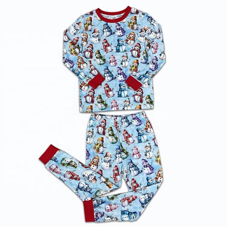 Custom Ladies Pyjamas 2 Piece Bamboo Modal Plus Size Lounge wear Sets Cartoon Print Matching Christmas Pajamas Set For Women