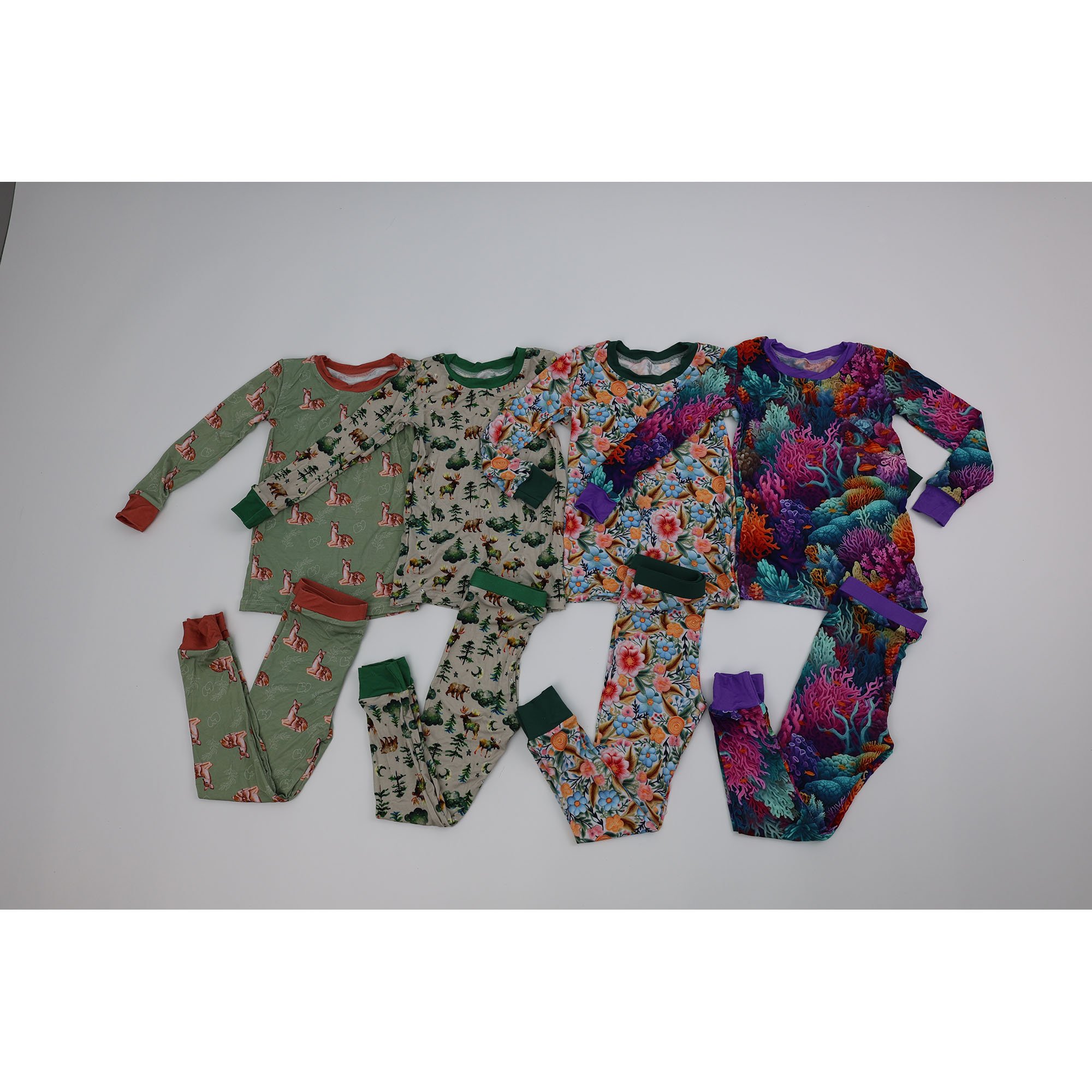 Qingli Bamboo Fabric Kids Pajamas sustainable sleep wear pajama set for kids Eco-friendly Children Pajamas Long-sleeved trousers