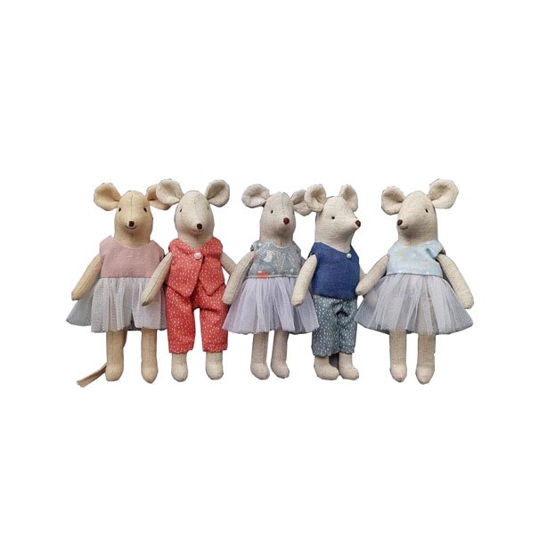 Handmade cotton fabric Stuffed mouse Rag doll stuffed mouse craft mice soft toys girl gift home decoration birthday gift