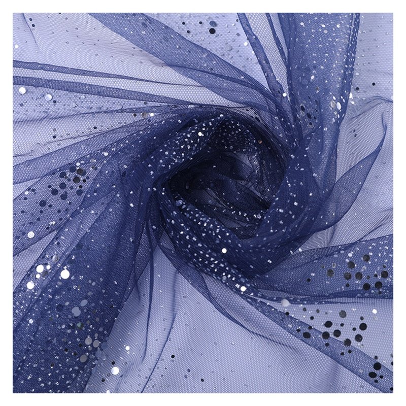 Shiny dust silver foil dot printing tulle silver glitter mesh tulle fabric dress