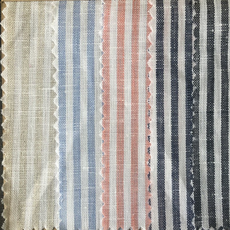 high quality OEKO-TEX certified yarn dyed stripe pattern pure linen fabric for clothing cushion beddings