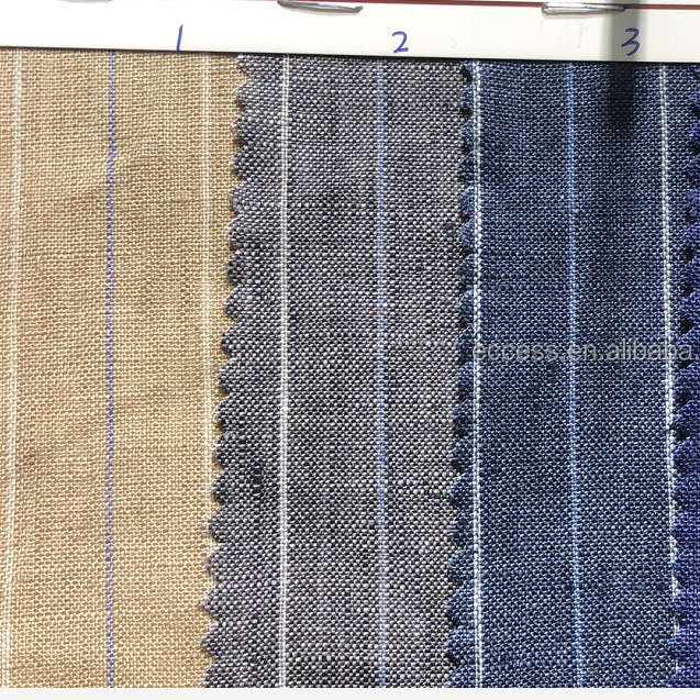 high quality OEKO-TEX certified yarn dyed stripe pattern pure linen fabric for clothing cushion beddings