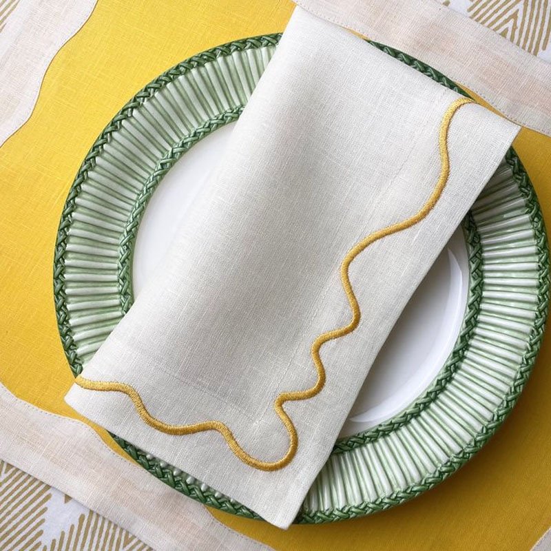 Hot Sale cotton linen Wedding Cloth Napkins placematRestaurant scalloped edge Dinner table Napkin for Wedding Decoration