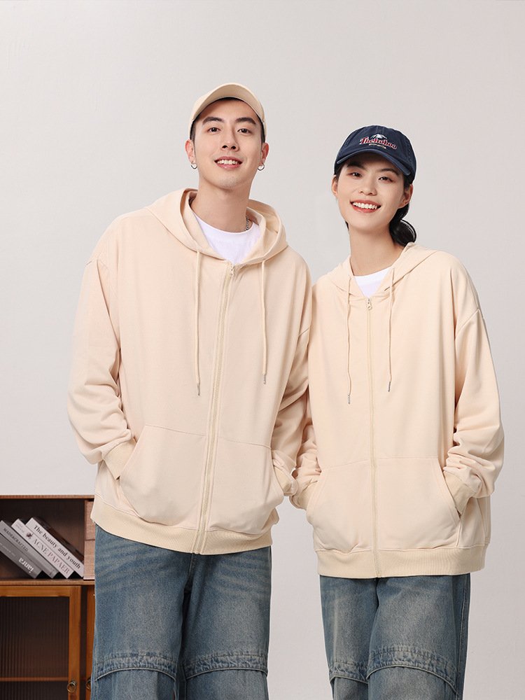 oem custom logo design sweatshirt clothing long sleeves zippered clothes Hooded cardigan sweatshirt