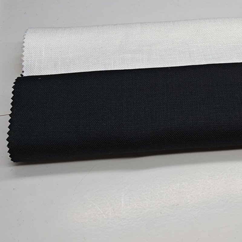 Factory Wholesale Custom 100% Linen Solid Color Back/White 100% Linen Fabric Clothing For Garments