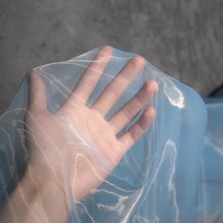 100% polyester Sheer shiny dress Shimmer Organza Fabric